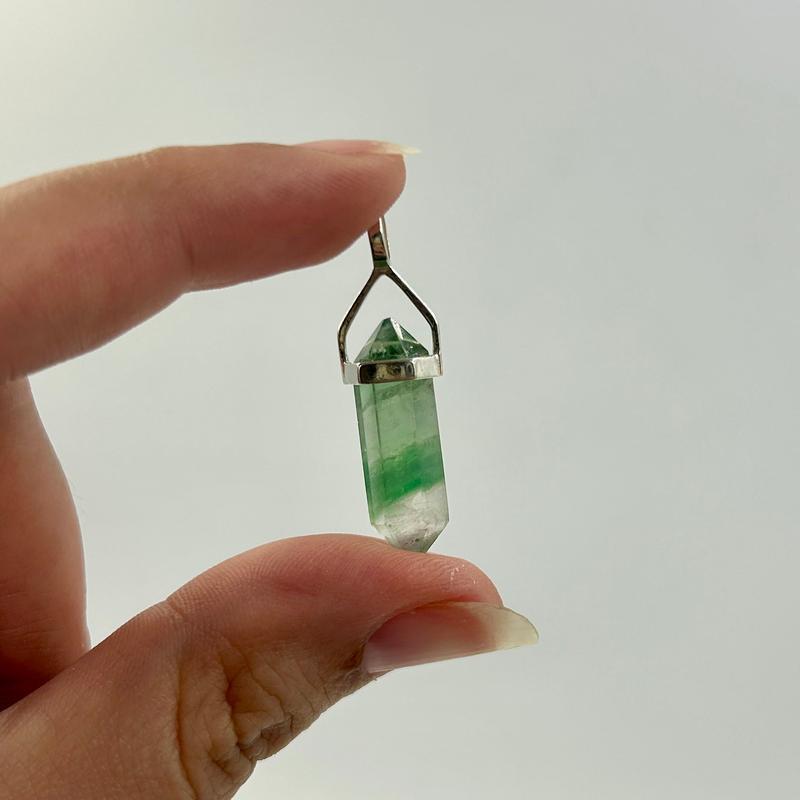 Double Terminated Fluorite Point Pendants || .925 Sterling Silver-Nature's Treasures