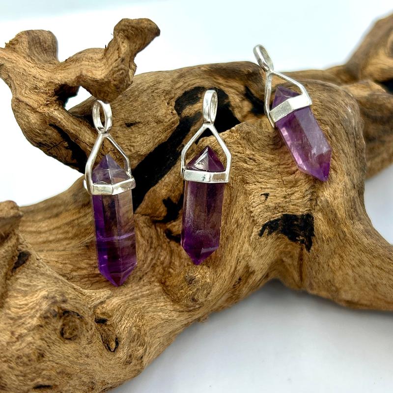 Double Terminated Fluorite Point Pendants || .925 Sterling Silver-Nature's Treasures