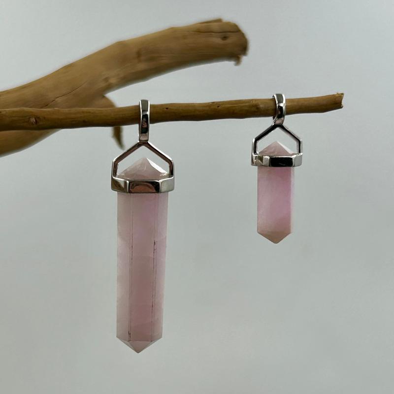 Double Terminated Kunzite Pendants || .925 Sterling Silver-Nature's Treasures