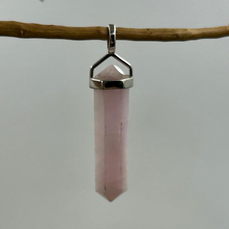 Double Terminated Kunzite Pendants || .925 Sterling Silver-Nature's Treasures