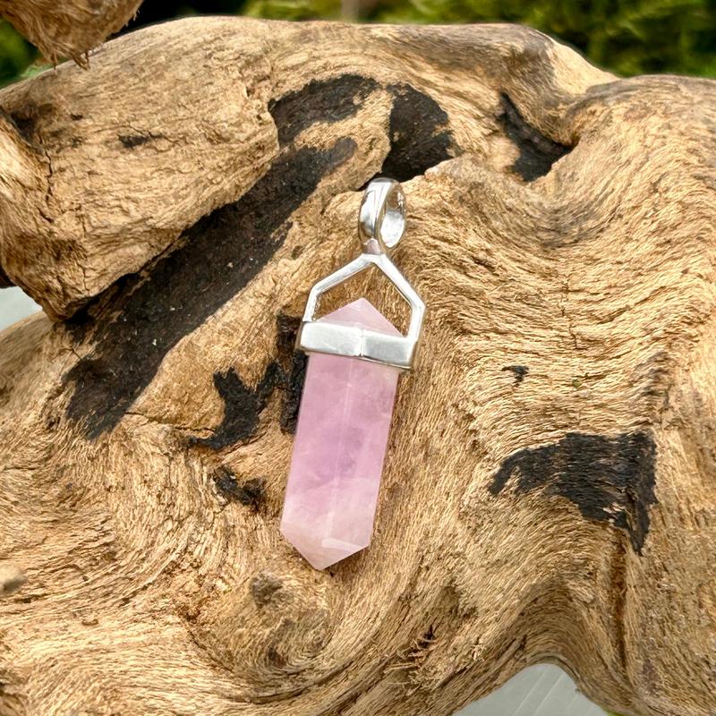 Double Terminated Kunzite Pendants || .925 Sterling Silver-Nature's Treasures