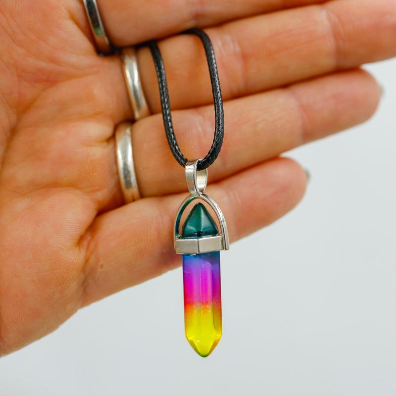 Double Terminated Rainbow Glass Necklaces || Trunk Show-Nature's Treasures