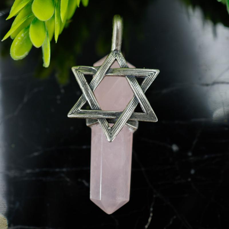 Double Terminated Rose Quartz Totem Pendants || Sterling Silver-Nature's Treasures
