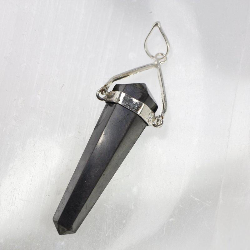 Double Terminated Shungite Pendant | Meditation, Grounding, Balance-Nature's Treasures