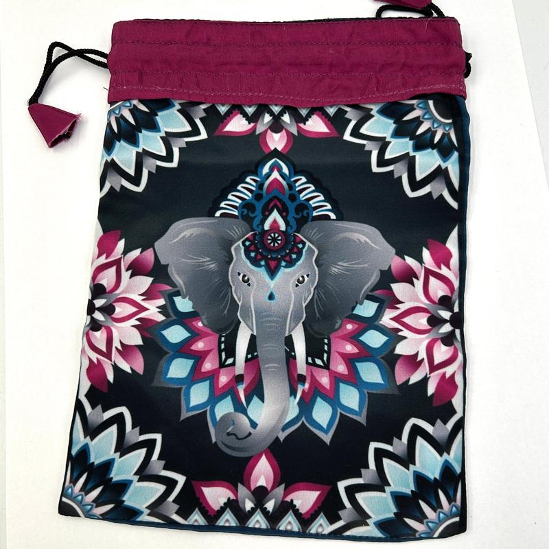 Elephant Ganesh Poly Drawstring Accessory Bag-Nature's Treasures