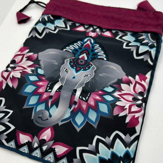 Elephant Ganesh Poly Drawstring Accessory Bag-Nature's Treasures