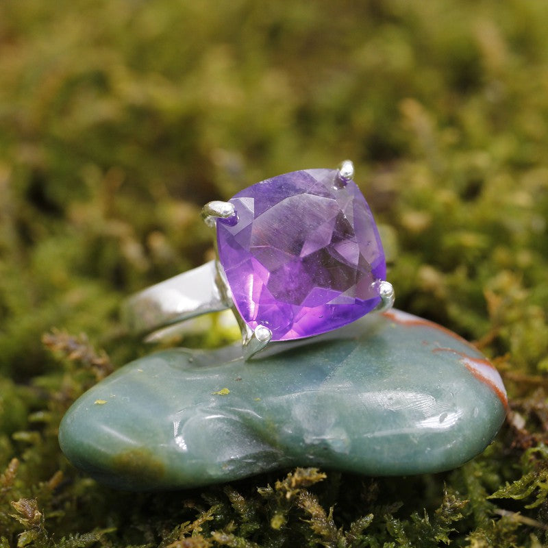 Faceted Amethyst Rings || .925 Sterling Silver || Brazil-Nature's Treasures