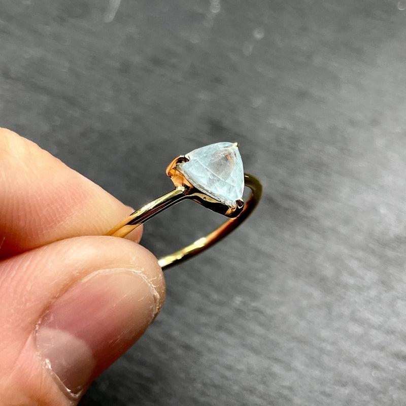 Faceted Aquamarine 14k Vermeil Yellow Gold Rings || Pakistan-Nature's Treasures