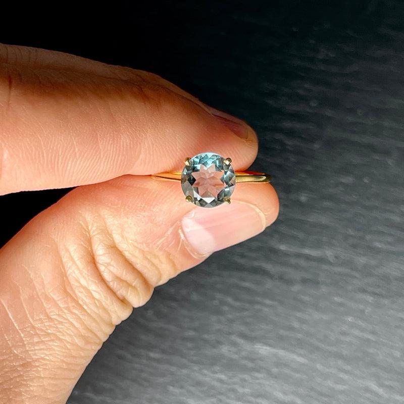 Faceted Aquamarine 14k Vermeil Yellow Gold Rings || Pakistan-Nature's Treasures