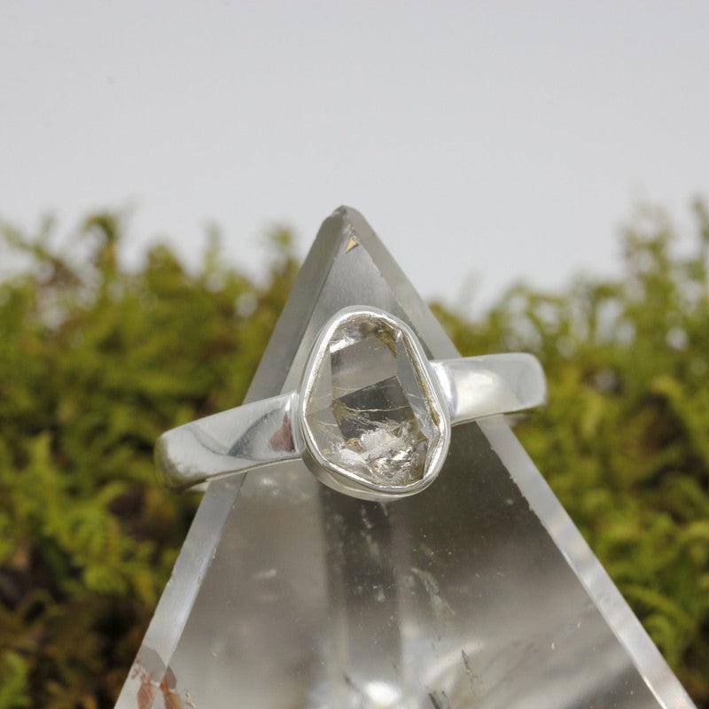 Faceted Free Form Herkimer Diamond Rings || .925 Sterling Silver-Nature's Treasures