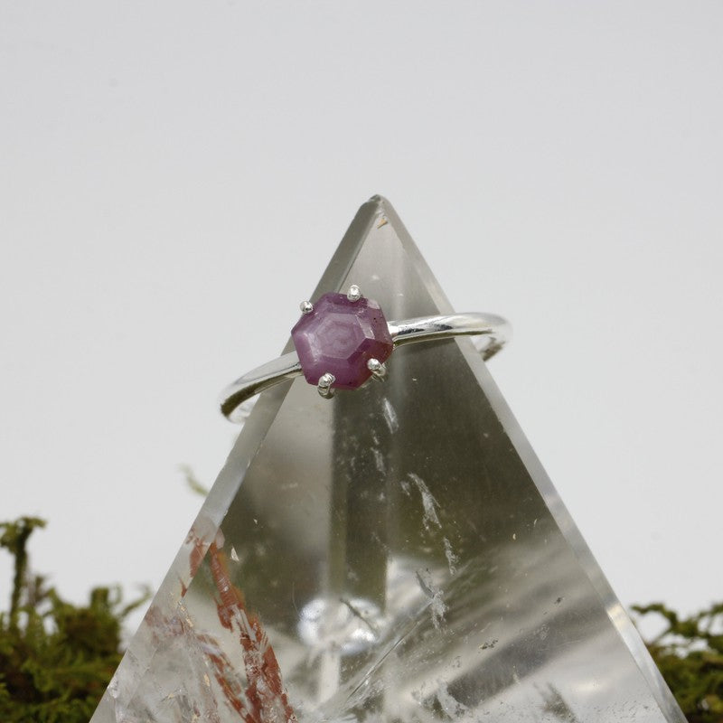 Faceted Ruby Rings || .925 Sterling Silver || Thailand-Nature's Treasures