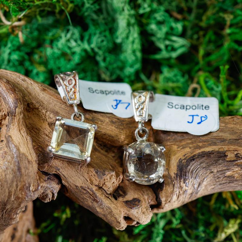 Faceted Scapolite Pendants || .925 Sterling Silver-Nature's Treasures