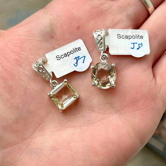 Faceted Scapolite Pendants || .925 Sterling Silver-Nature's Treasures