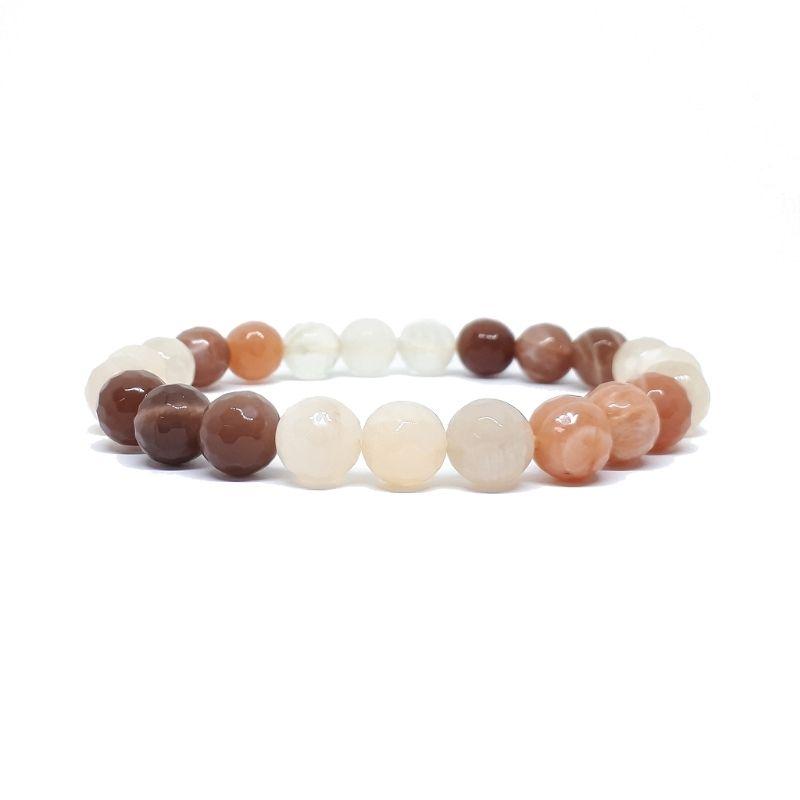 Faceted Unisex Gemstone Power Bracelets || 3 Colored Moonstone