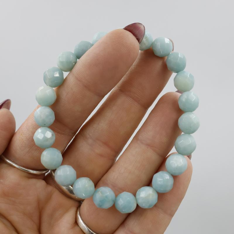 Faceted Unisex Gemstone Power Bracelets || Amazonite-Nature's Treasures