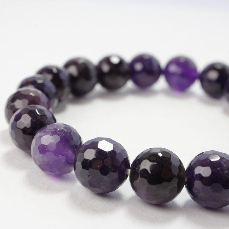 Faceted Unisex Gemstone Power Bracelets || Amethyst-Nature's Treasures