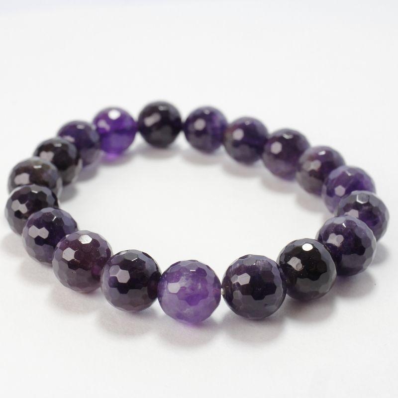 Faceted Unisex Gemstone Power Bracelets || Amethyst-Nature's Treasures