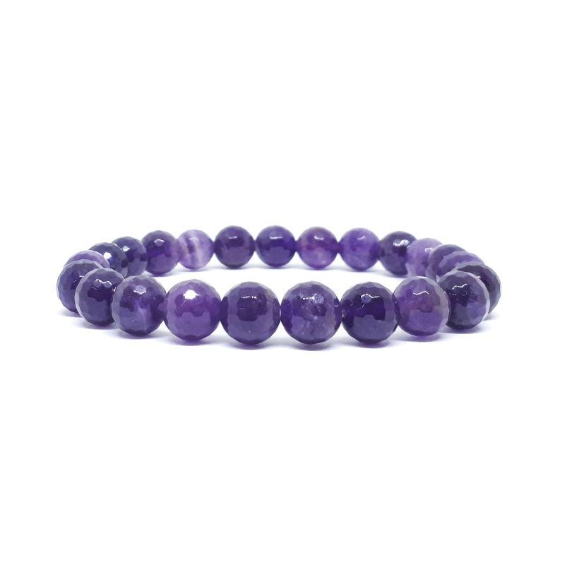 Faceted Unisex Gemstone Power Bracelets || Amethyst-Nature's Treasures