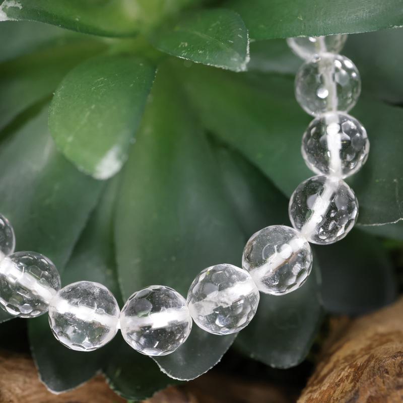 Faceted Unisex Gemstone Power Bracelets || Clear Quartz-Nature's Treasures