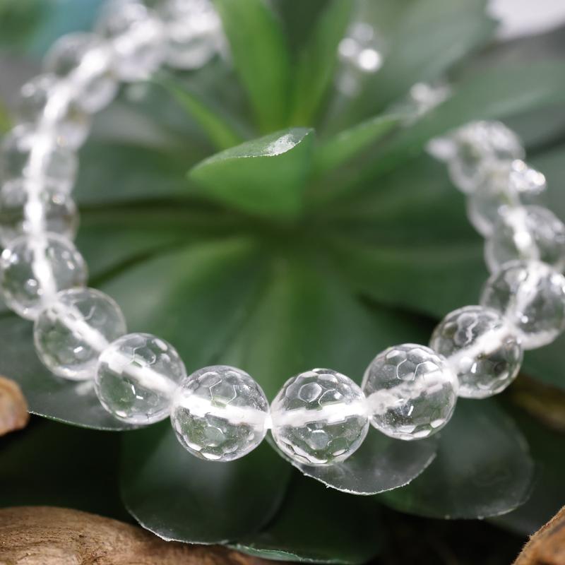 Faceted Unisex Gemstone Power Bracelets || Clear Quartz-Nature's Treasures