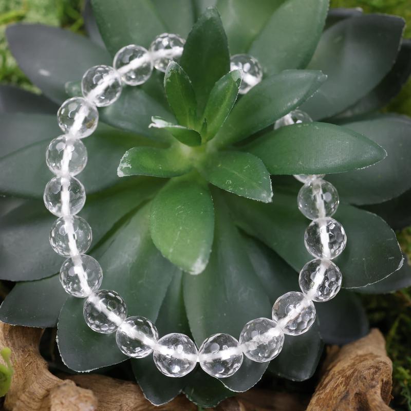 Faceted Unisex Gemstone Power Bracelets || Clear Quartz-Nature's Treasures