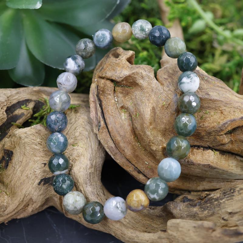 Faceted Unisex Gemstone Power Bracelets || Fancy Agate-Nature's Treasures
