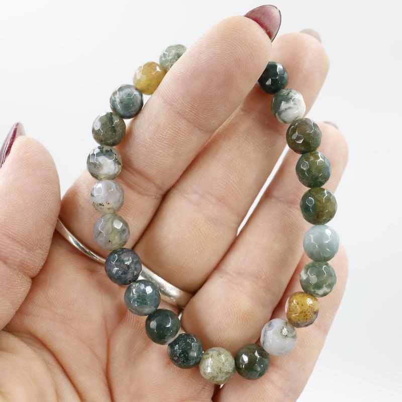 Faceted Unisex Gemstone Power Bracelets || Fancy Agate-Nature's Treasures