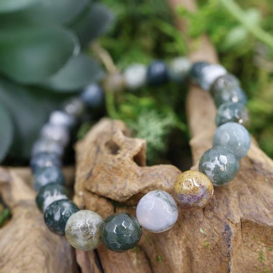 Faceted Unisex Gemstone Power Bracelets || Fancy Agate-Nature's Treasures