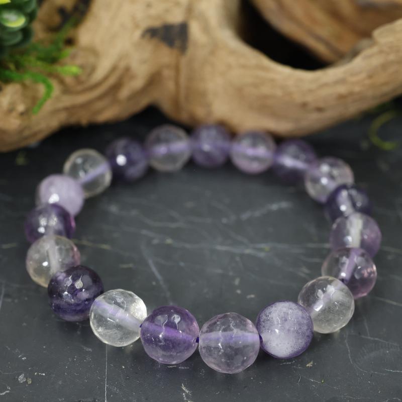 Faceted Unisex Gemstone Power Bracelets || Fluorite