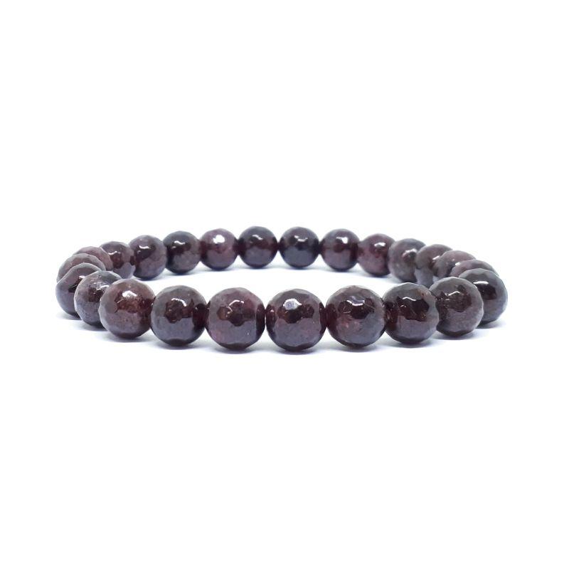 Faceted Unisex Gemstone Power Bracelets || Garnet