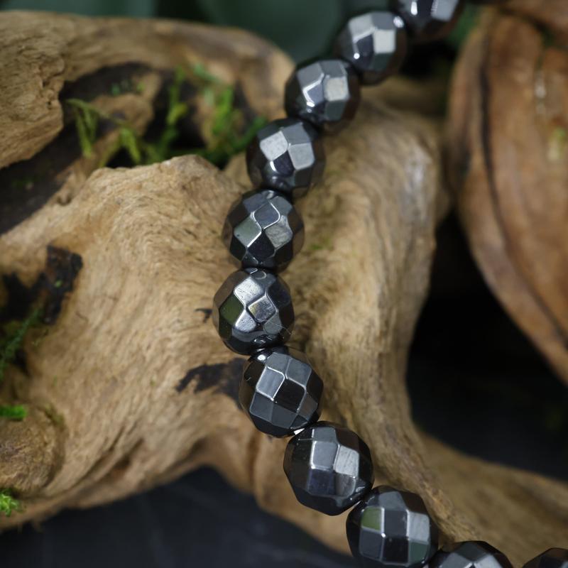 Faceted Unisex Gemstone Power Bracelets || Hematite-Nature's Treasures