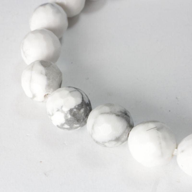 Faceted Unisex Gemstone Power Bracelets || Howlite-Nature's Treasures