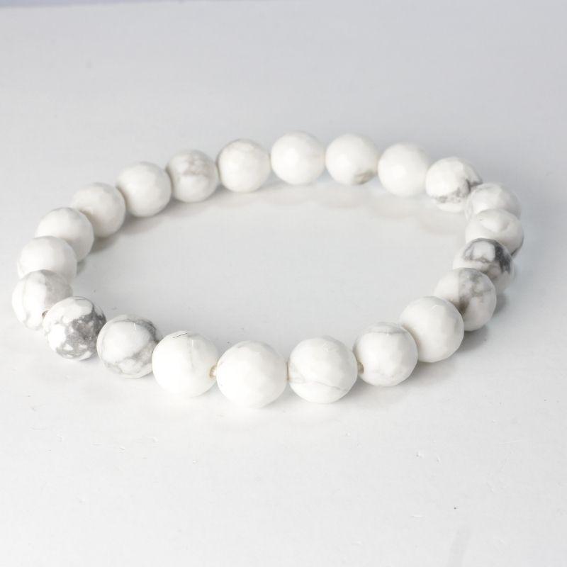 Faceted Unisex Gemstone Power Bracelets || Howlite-Nature's Treasures