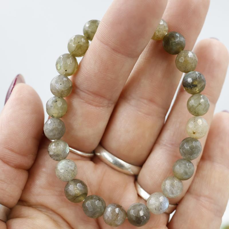 Faceted Unisex Gemstone Power Bracelets || Labradorite-Nature's Treasures