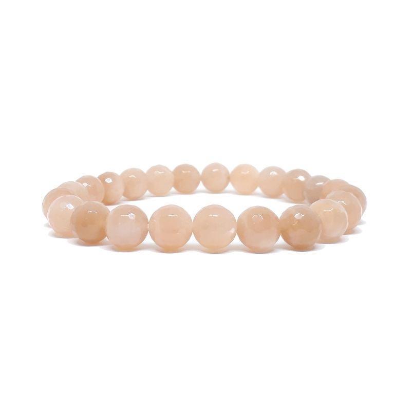 Faceted Unisex Gemstone Power Bracelets || Peach Moonstone-Nature's Treasures