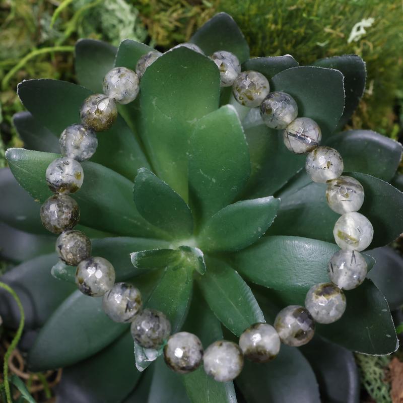 Faceted Unisex Gemstone Power Bracelets || Prehnite-Nature's Treasures