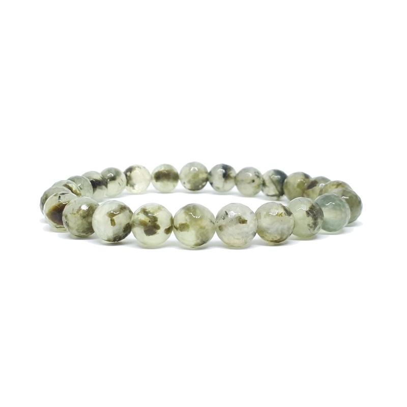 Faceted Unisex Gemstone Power Bracelets || Prehnite-Nature's Treasures