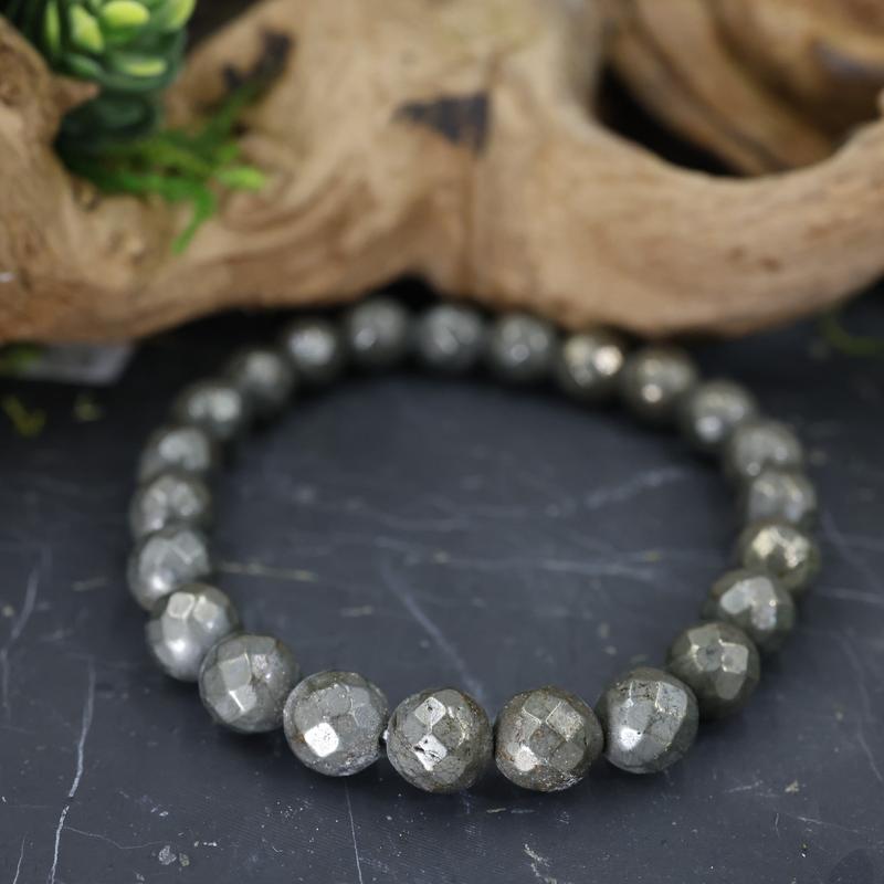 Faceted Unisex Gemstone Power Bracelets || Pyrite-Nature's Treasures