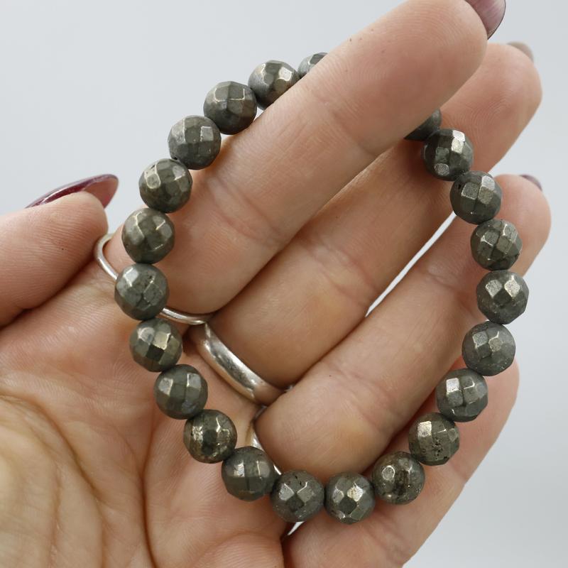 Faceted Unisex Gemstone Power Bracelets || Pyrite-Nature's Treasures