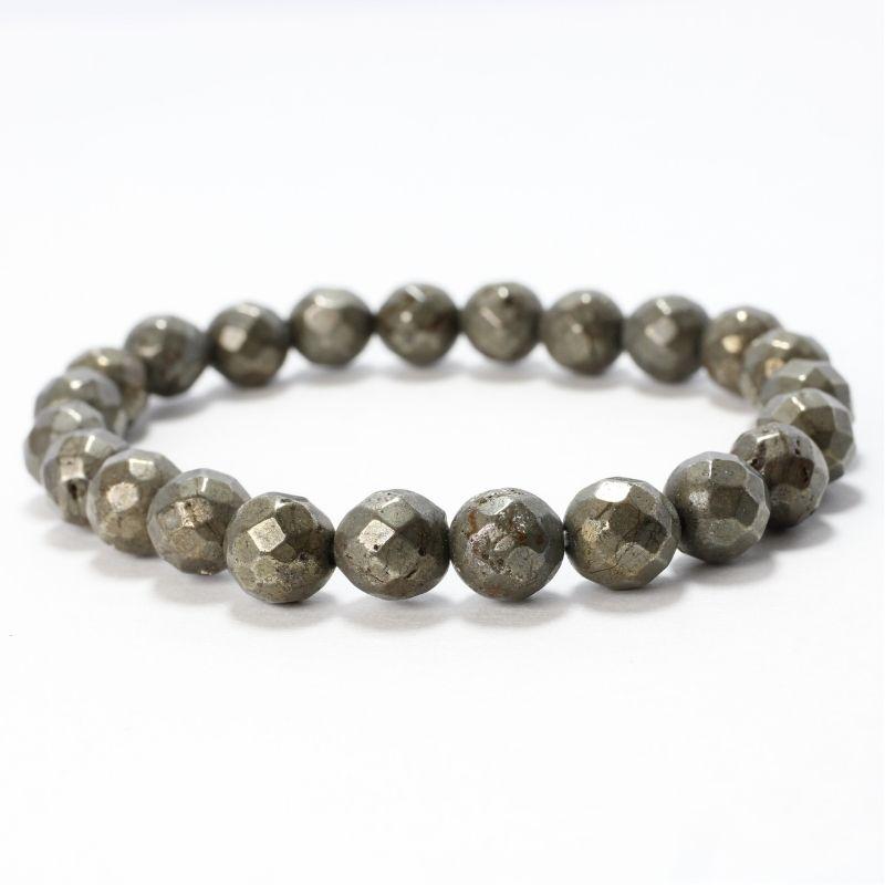 Faceted Unisex Gemstone Power Bracelets || Pyrite-Nature's Treasures