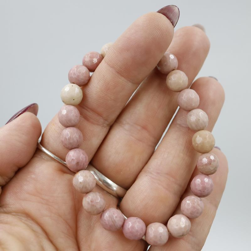 Faceted Unisex Gemstone Power Bracelets || Rhodonite-Nature's Treasures