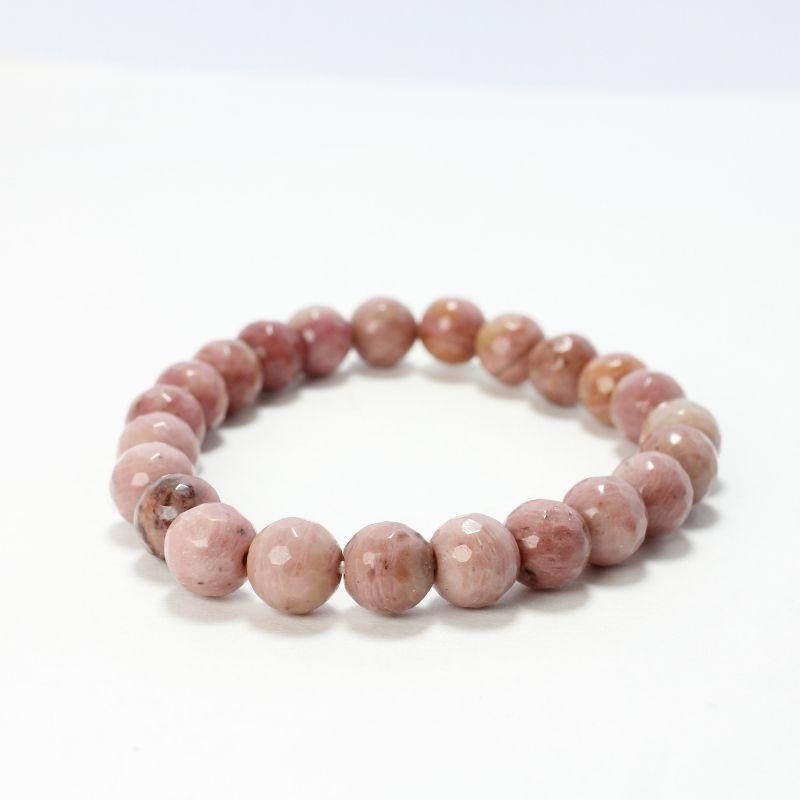 Faceted Unisex Gemstone Power Bracelets || Rhodonite