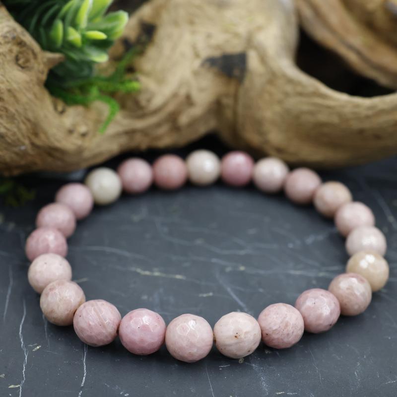 Faceted Unisex Gemstone Power Bracelets || Rhodonite-Nature's Treasures