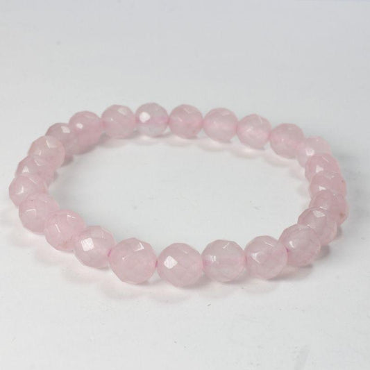 Faceted Unisex Gemstone Power Bracelets || Rose Quartz-Nature's Treasures