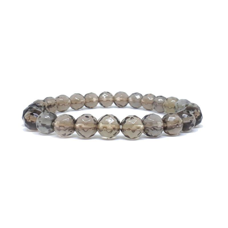 Faceted Unisex Gemstone Power Bracelets || Smoky Quartz-Nature's Treasures