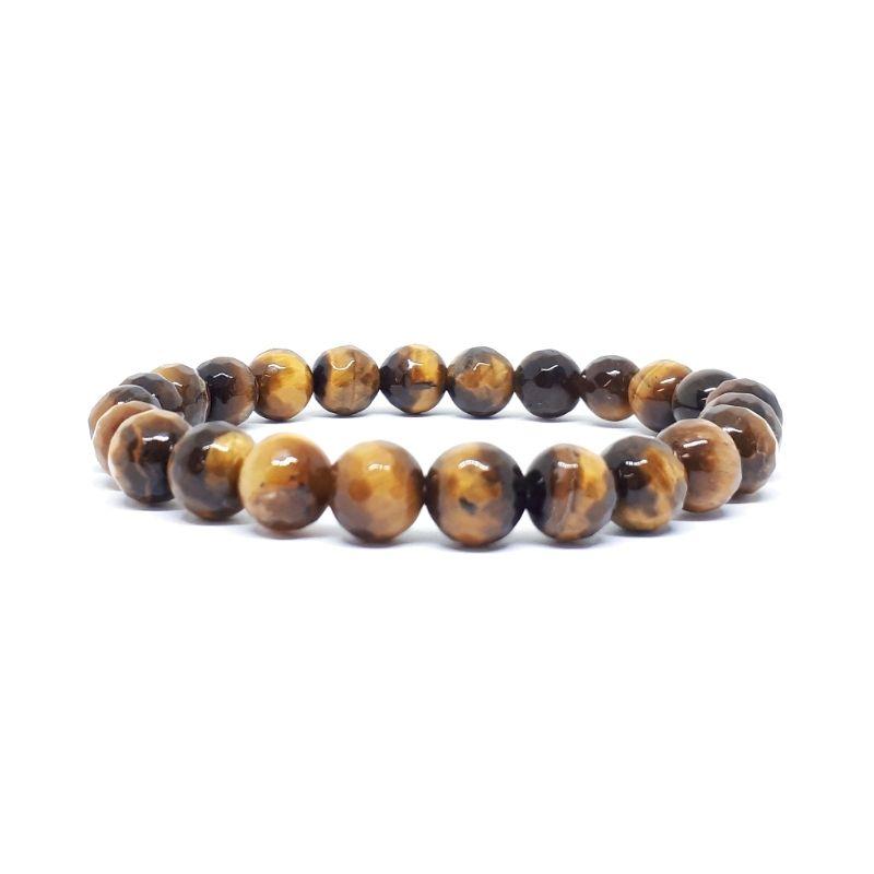 Faceted Unisex Gemstone Power Bracelets || Tiger Eye-Nature's Treasures