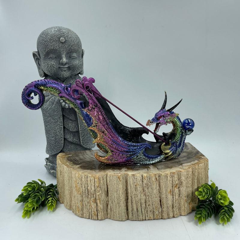 Fairy Mystic Purple Dragon Totem Incense Holder || New Beginnings, Power, Magic-Nature's Treasures