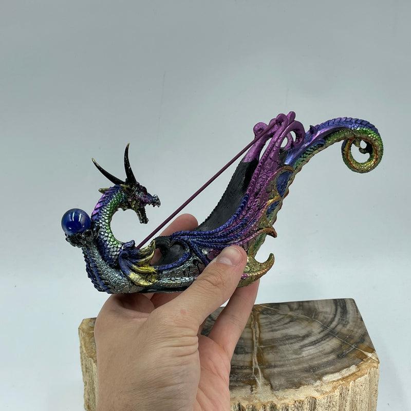 Fairy Mystic Purple Dragon Totem Incense Holder || New Beginnings, Power, Magic-Nature's Treasures