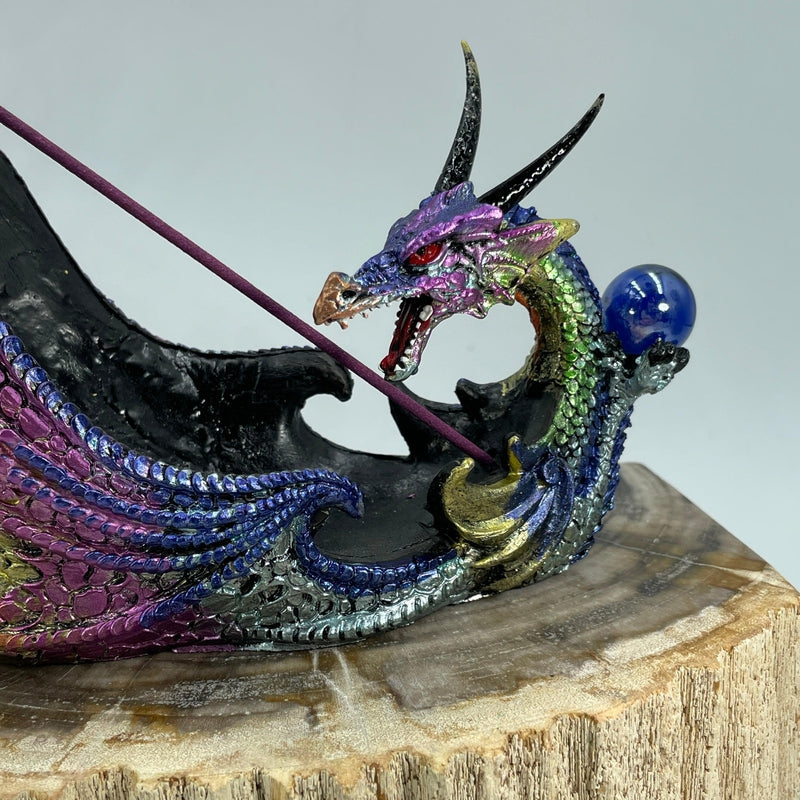 Fairy Mystic Purple Dragon Totem Incense Holder || New Beginnings, Power, Magic-Nature's Treasures