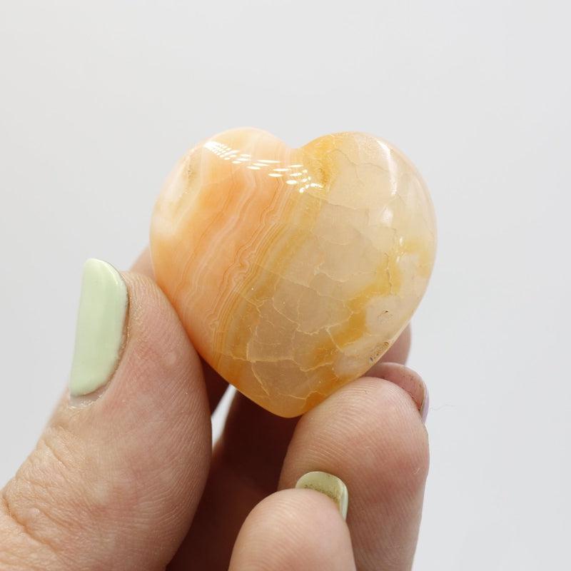 Fire Agate Pocket Heart 30mm-Nature's Treasures